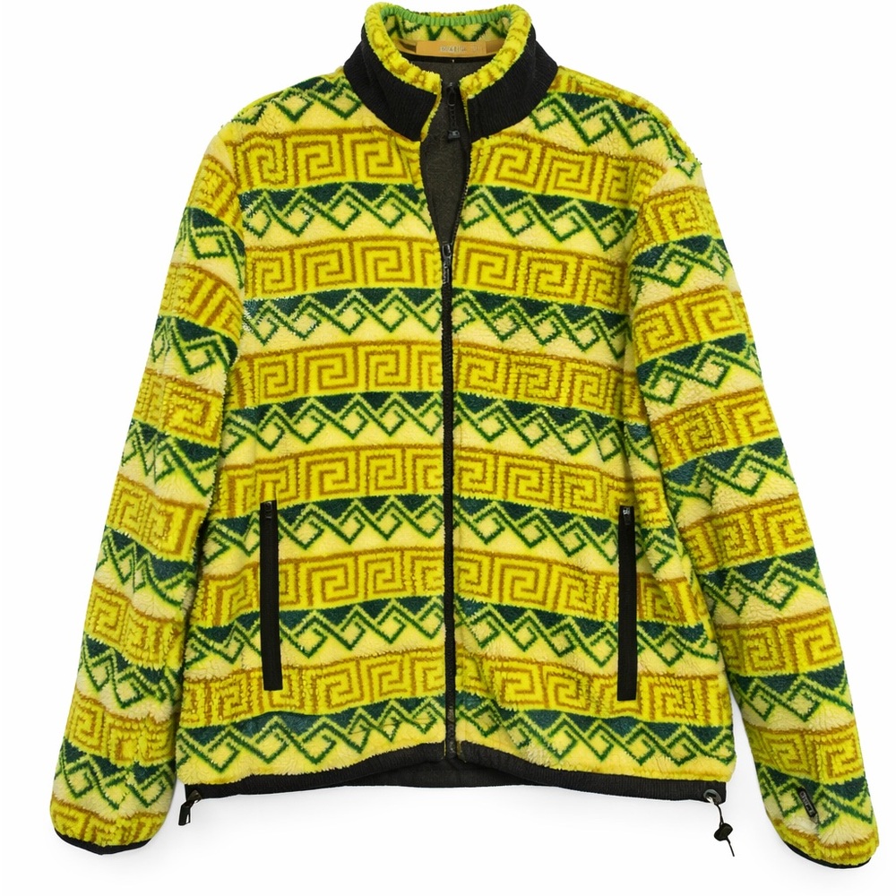 American Eagle Neon Sherpa Fleece Jacket Large Unisex Zip Patagonia Style